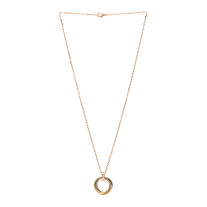 Cartier 18K Pink White Yellow Gold Diamond Trinity Pendant Necklace 3 of 4