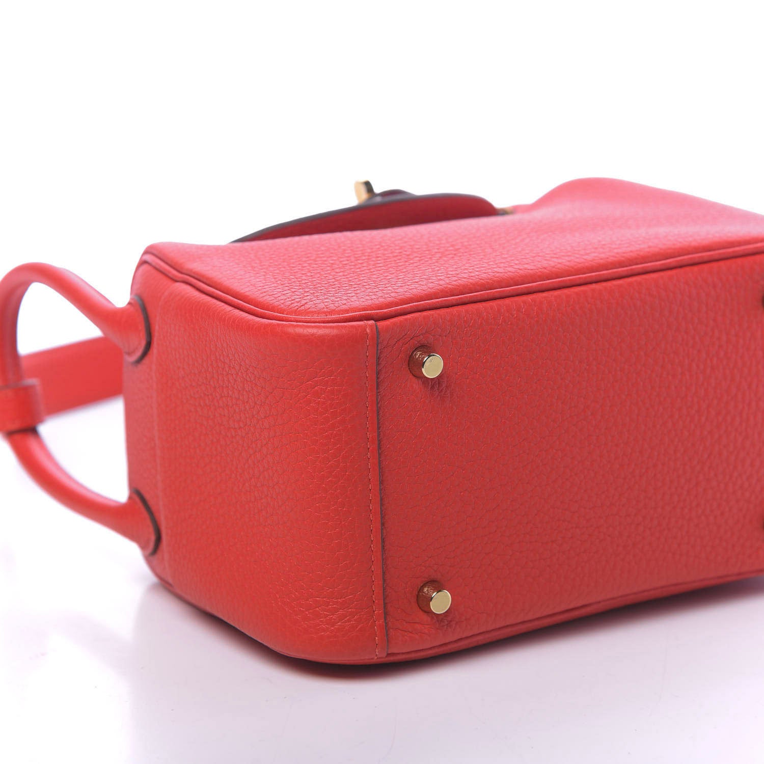 Hermes Taurillon Clemence Mini Lindy 20 Rouge De Coeur 6 of 11