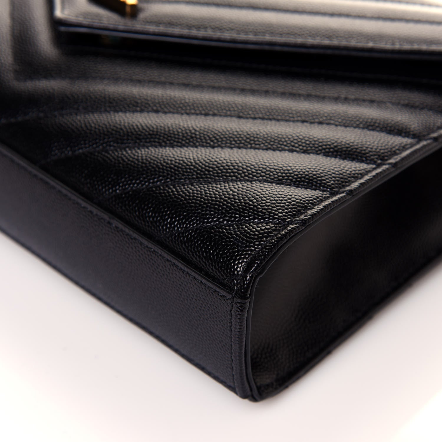 Saint Laurent Grain De Poudre Matelasse Chevron Medium Monogram Satchel Black 9 of 11