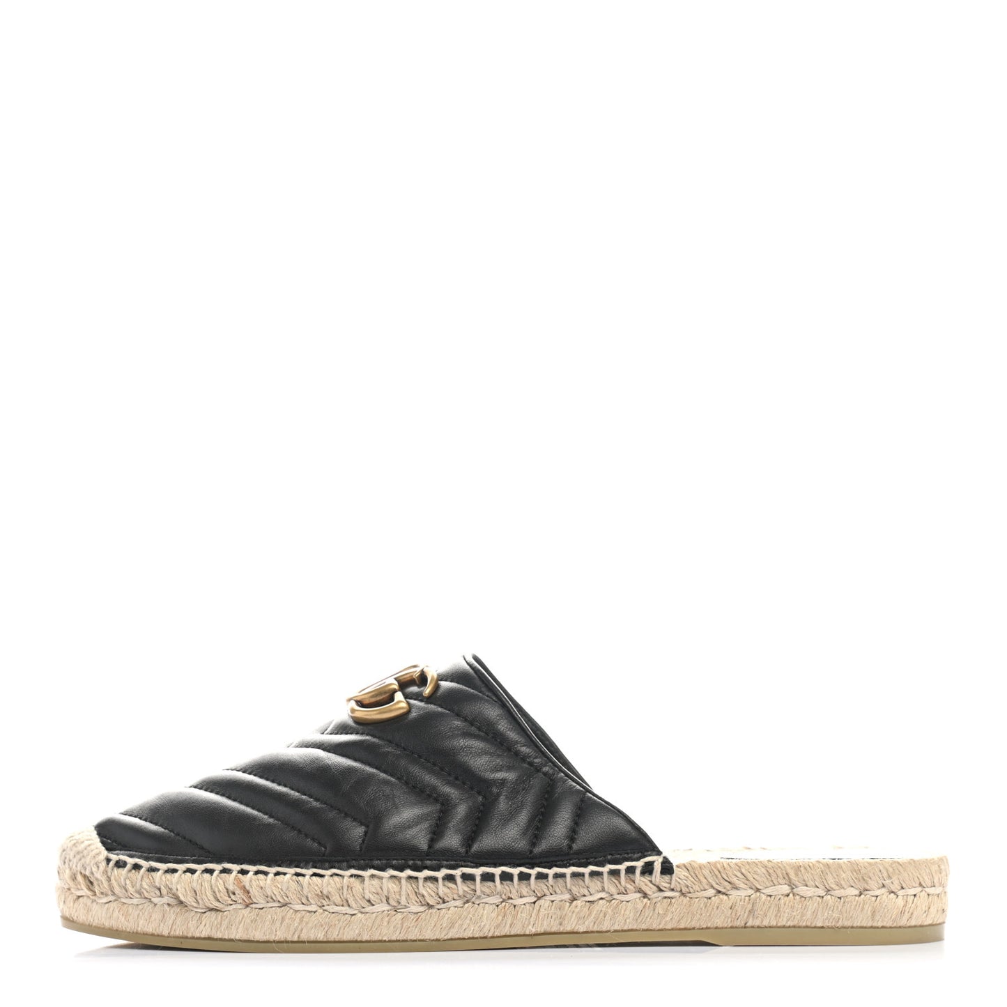 Nappa Matelasse GG Marmont Espadrille Slippers 41 Black