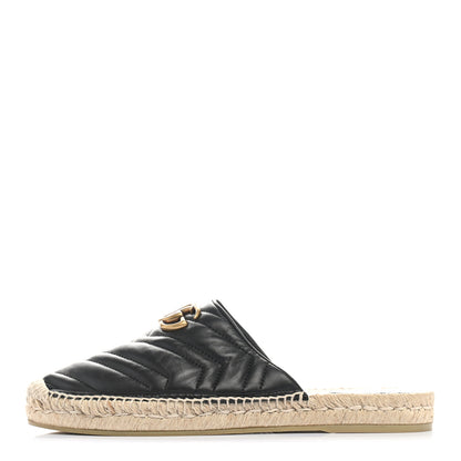 Gucci Nappa Matelasse GG Marmont Espadrille Slippers 41 Black 1 of 9