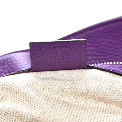 Gucci Pebbled Calfskin Medium Soho Chain Shoulder Bag Shine Purple 7 of 10