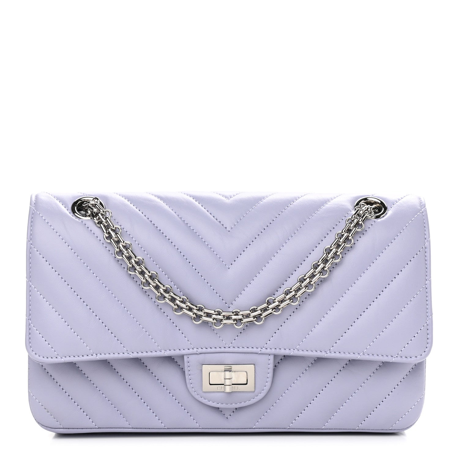 Chanel Aged Calfskin Chevron Quilted 2.55 Reissue 225 Flap Light Purple 1 of 10