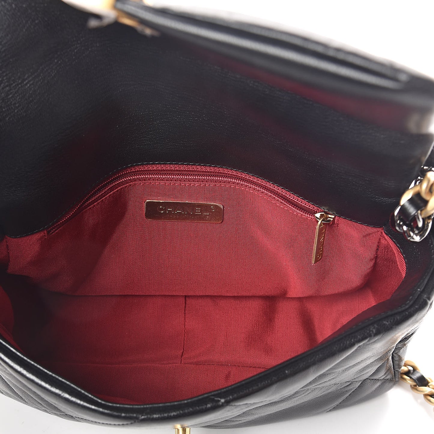 Goatskin Quilted Medium 19 Flap Black