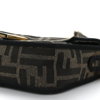 Fendi Fabric Jacquard FF 1974 Mini Baguette Tobacco Moro Black 8 of 8