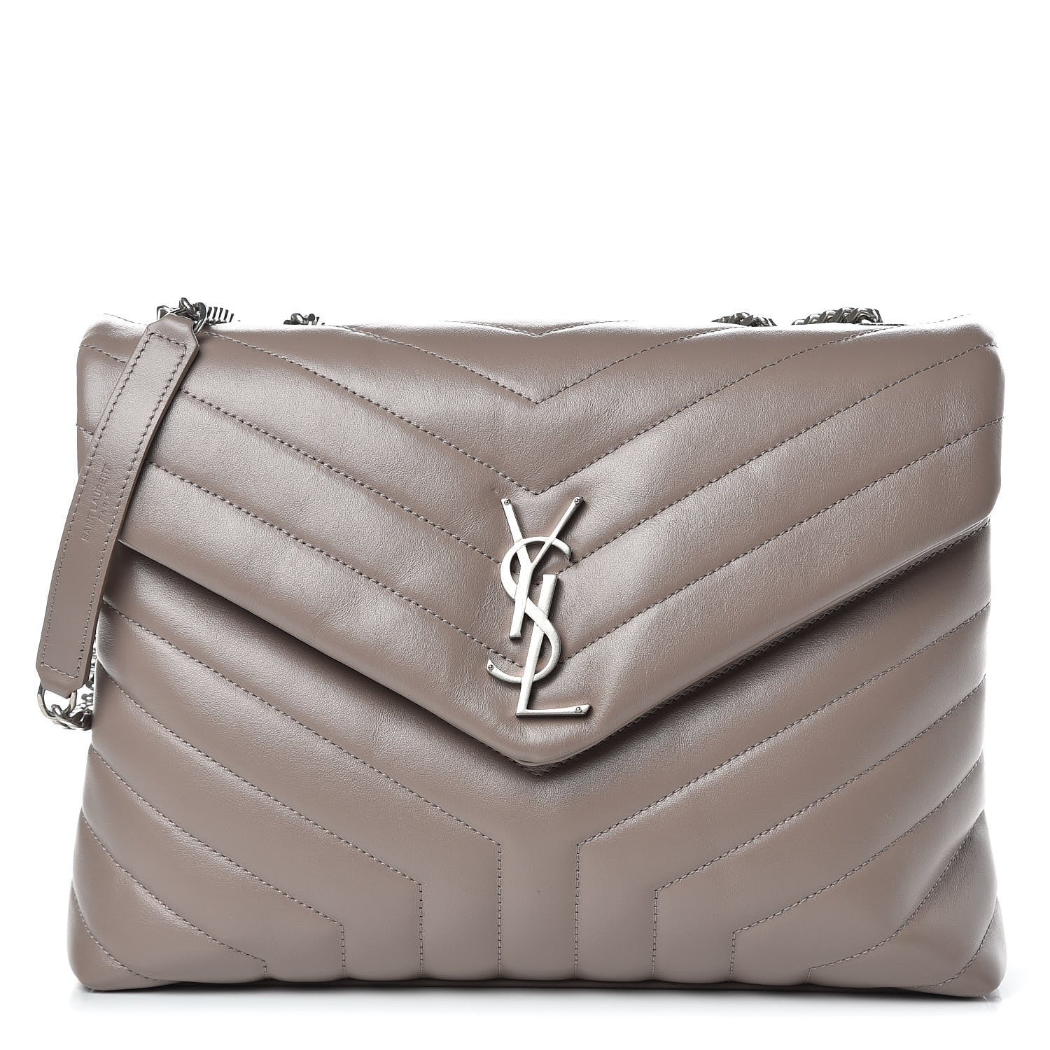 Saint Laurent Calfskin Y Quilted Monogram Medium Loulou Chain Satchel Mink 1 of 9