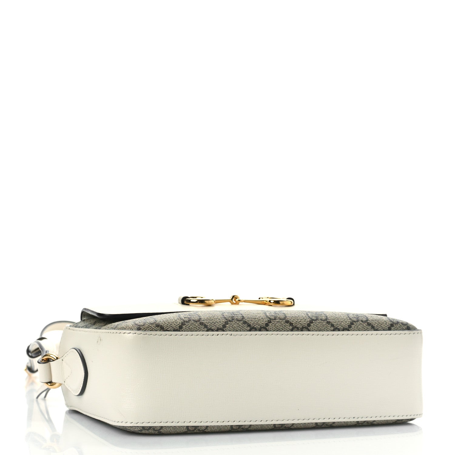 Gucci GG Supreme Monogram Small Horsebit 1955 Shoulder Bag Beige Mystic White 4 of 13