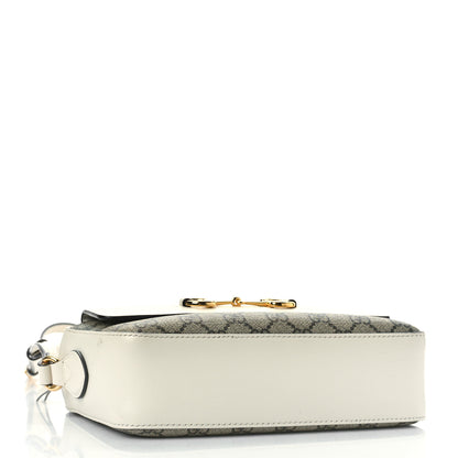 Gucci GG Supreme Monogram Small Horsebit 1955 Shoulder Bag Beige Mystic White 4 of 13