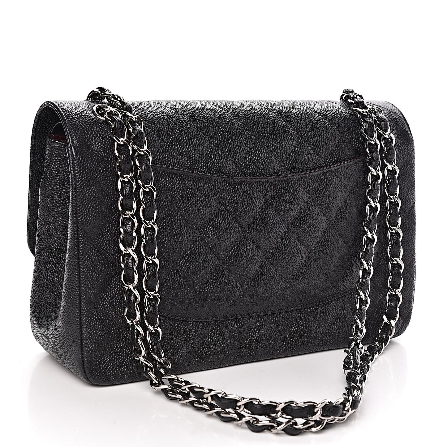 Caviar Quilted Jumbo Double Flap Black