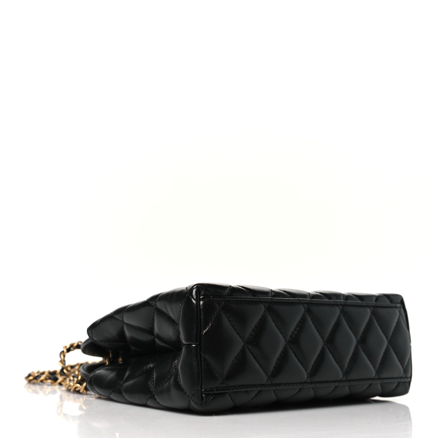 Chanel Shiny Aged Calfskin Quilted Nano Kelly Shopper Black 4 of 11