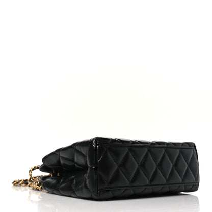 Chanel Shiny Aged Calfskin Quilted Nano Kelly Shopper Black 4 of 11