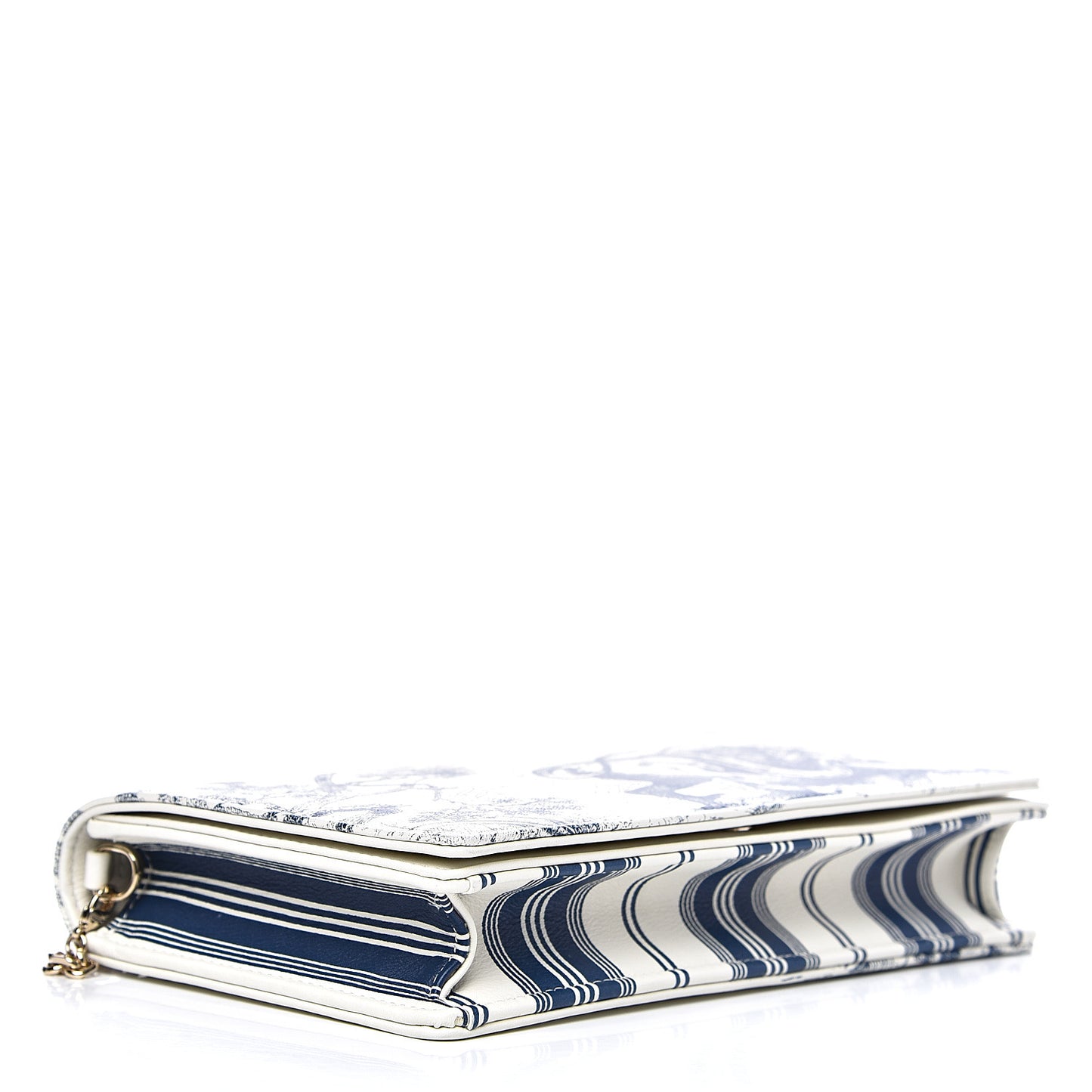 Calfskin Lady Dior Toile De Jouy Clutch Blue White