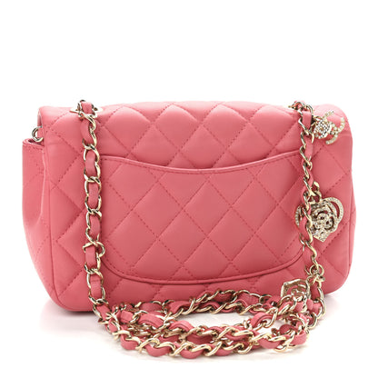 Chanel Lambskin Quilted Valentine Charms Mini Rectangular Flap Pink 3 of 9