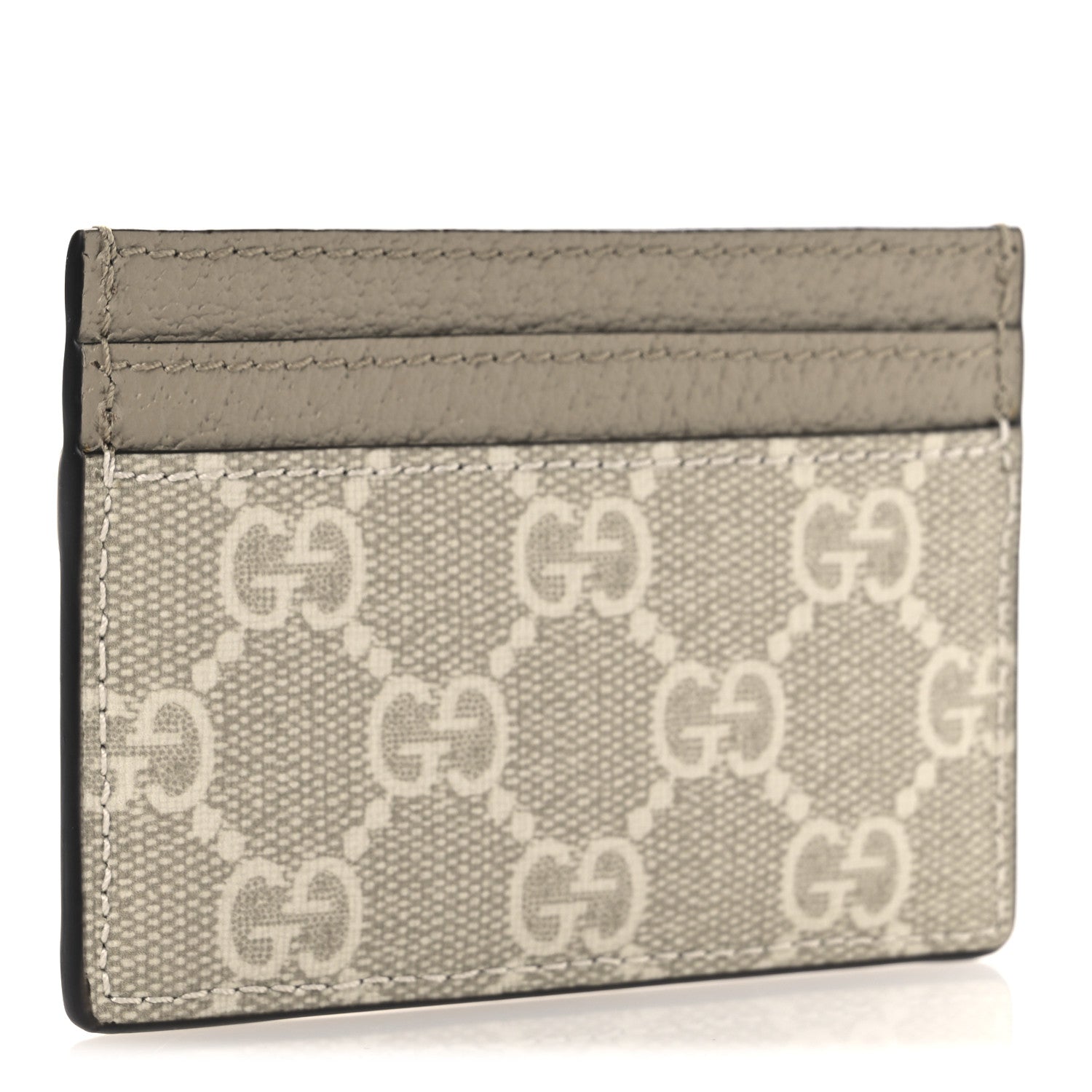 Gucci GG Supreme Monogram Textured Dollar Calfskin Web Ophidia Card Holder Beige Mystic White Oatmeal 3 of 6