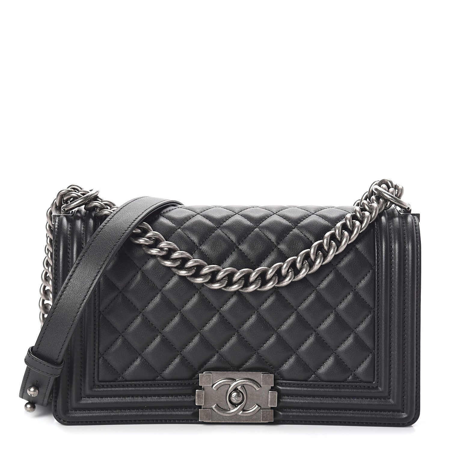 Chanel Calfskin Quilted Medium Boy Flap Black 1 of 9