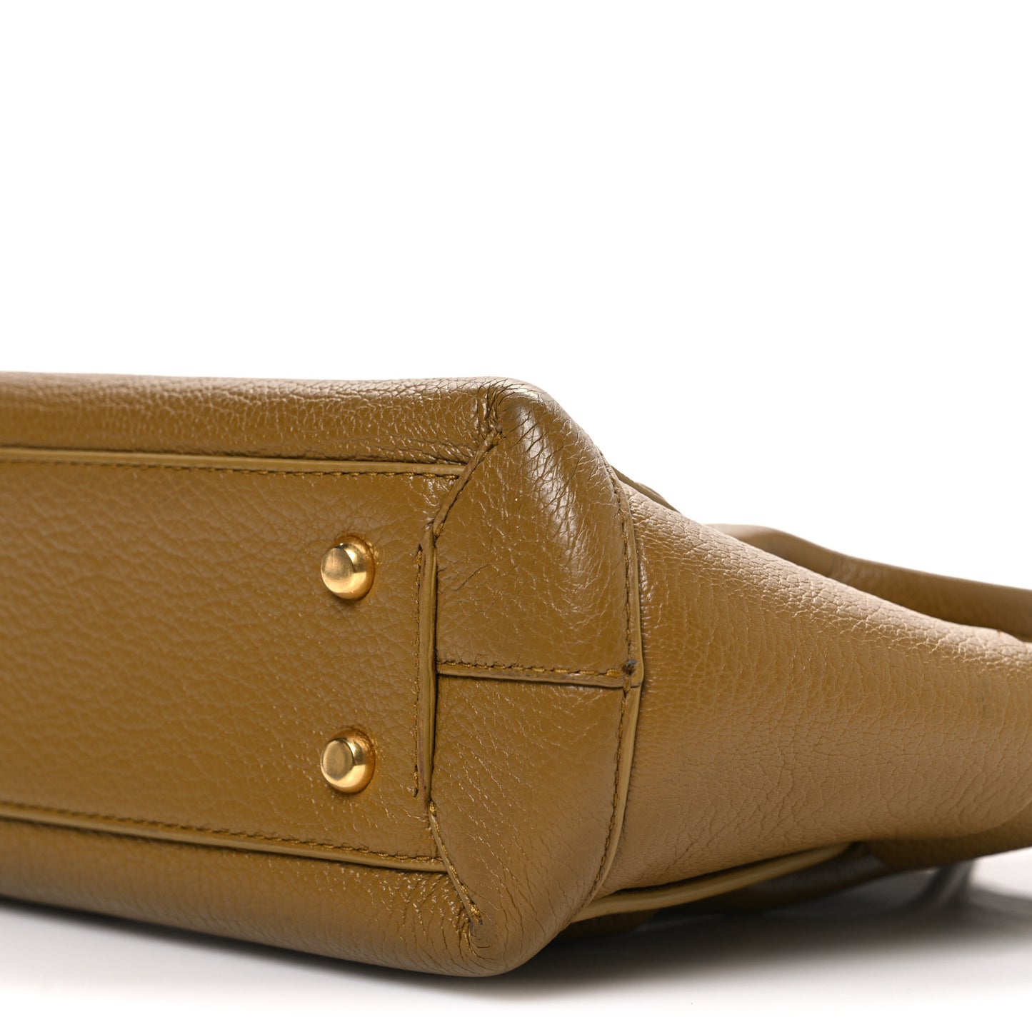 Grained Calfskin Maxi Intrecciato Small Arco Moutarde