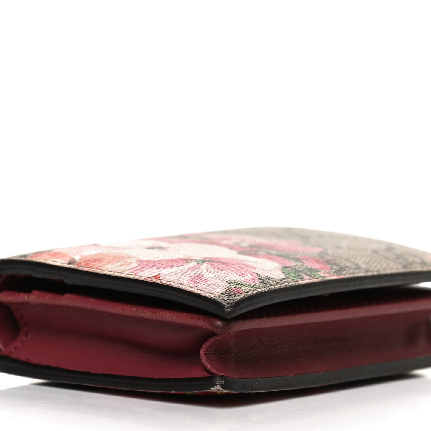 GG Supreme Monogram Blooms Card Case Beige Multicolor Dry Rose