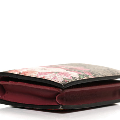 Gucci GG Supreme Monogram Blooms Card Case Beige Multicolor Dry Rose 7 of 10