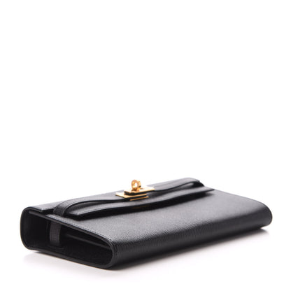 Hermes Chevre Mysore Kelly Wallet To Go Black 5 of 8