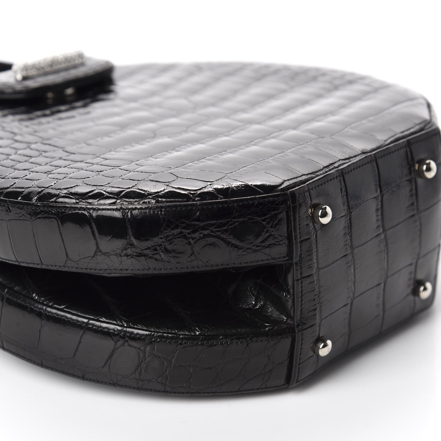 Judith Leiber Crocodile Crystal Evening Bag Black 7 of 10