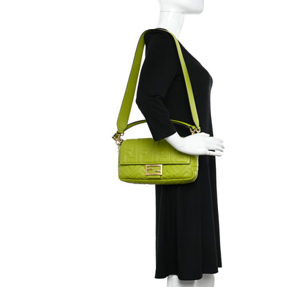 Fendi Nappa FF 1974 Embossed Baguette Wasabi 2 of 9