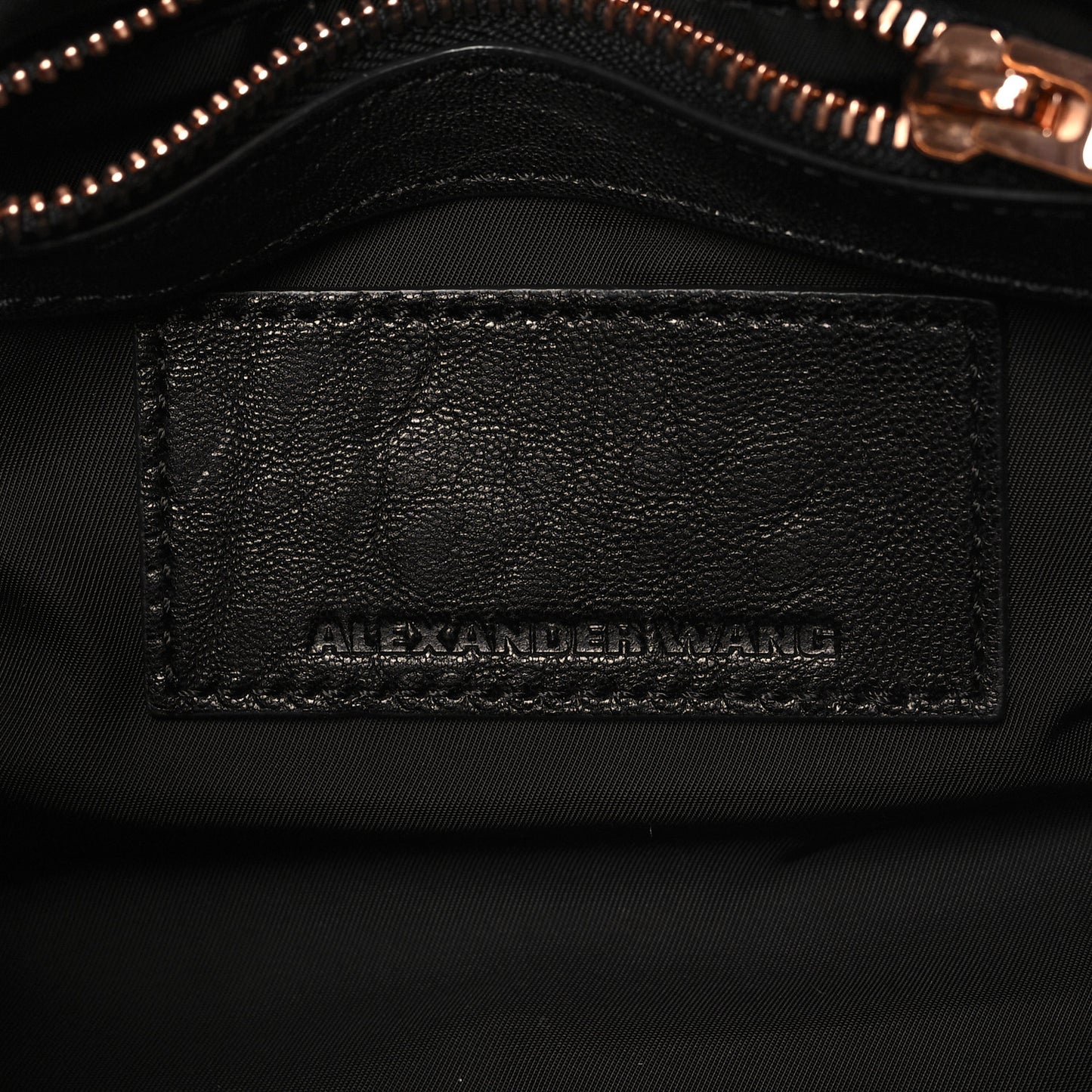 Pebbled Lambskin Mini Rockie Black Rose Gold Hardware