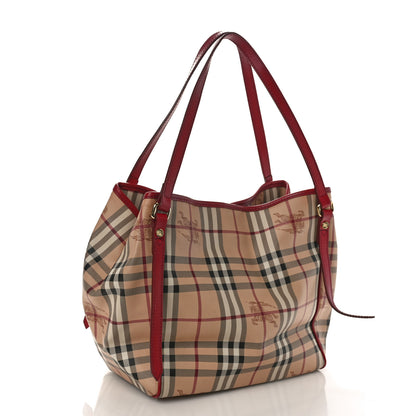 Burberry Haymarket Check Small Canterbury Tote Red 4 of 11