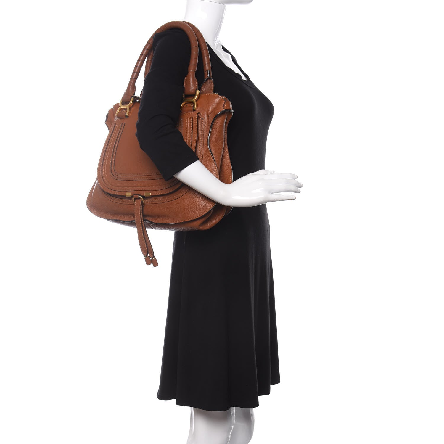 Chloe Calfskin Medium Marcie Satchel Tan 2 of 10