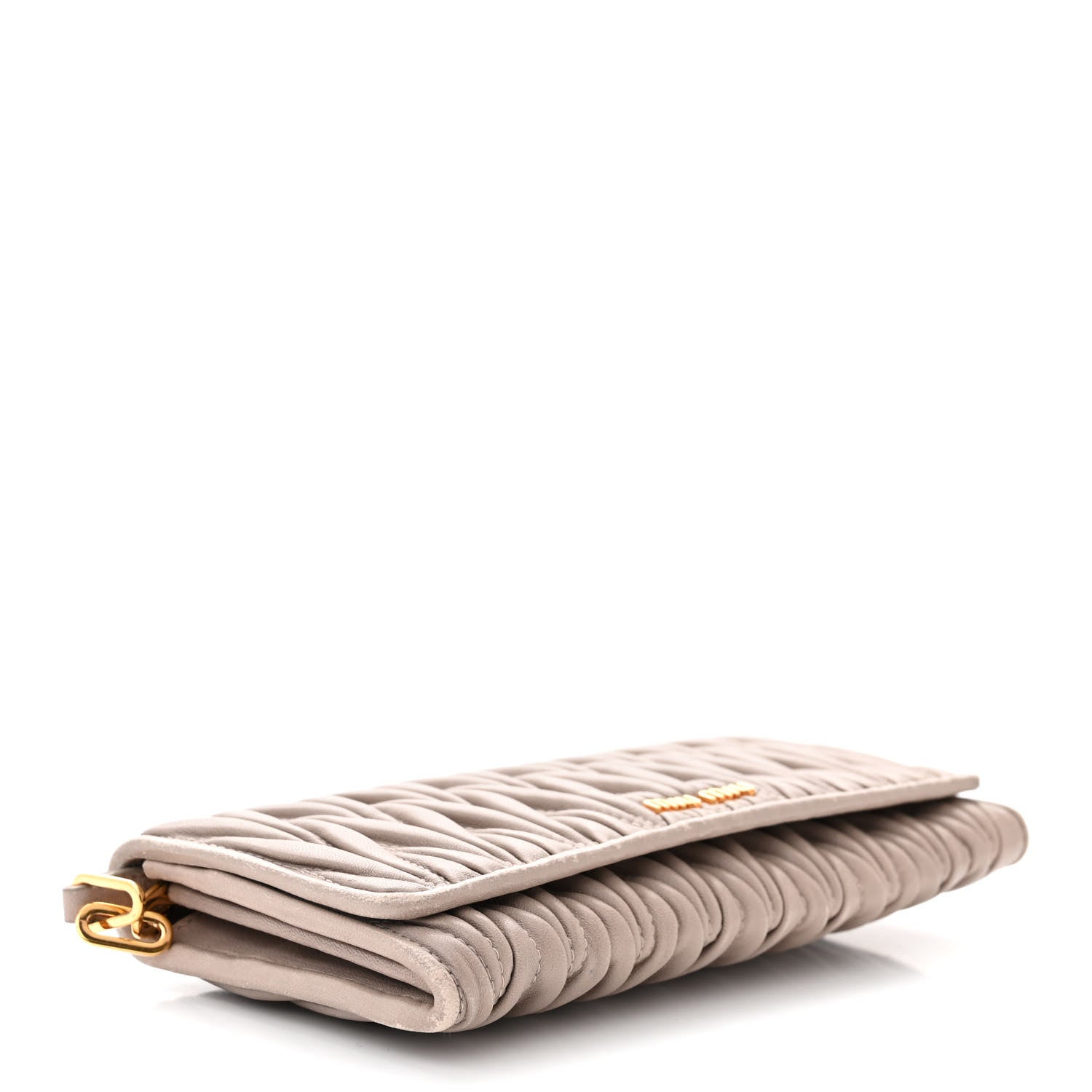 Miu Miu Nappa Matelasse Wallet On Chain Pomice 4 of 12