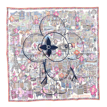 Louis Vuitton Silk Animation Paris 90 Scarf Rose Clair 1 of 3