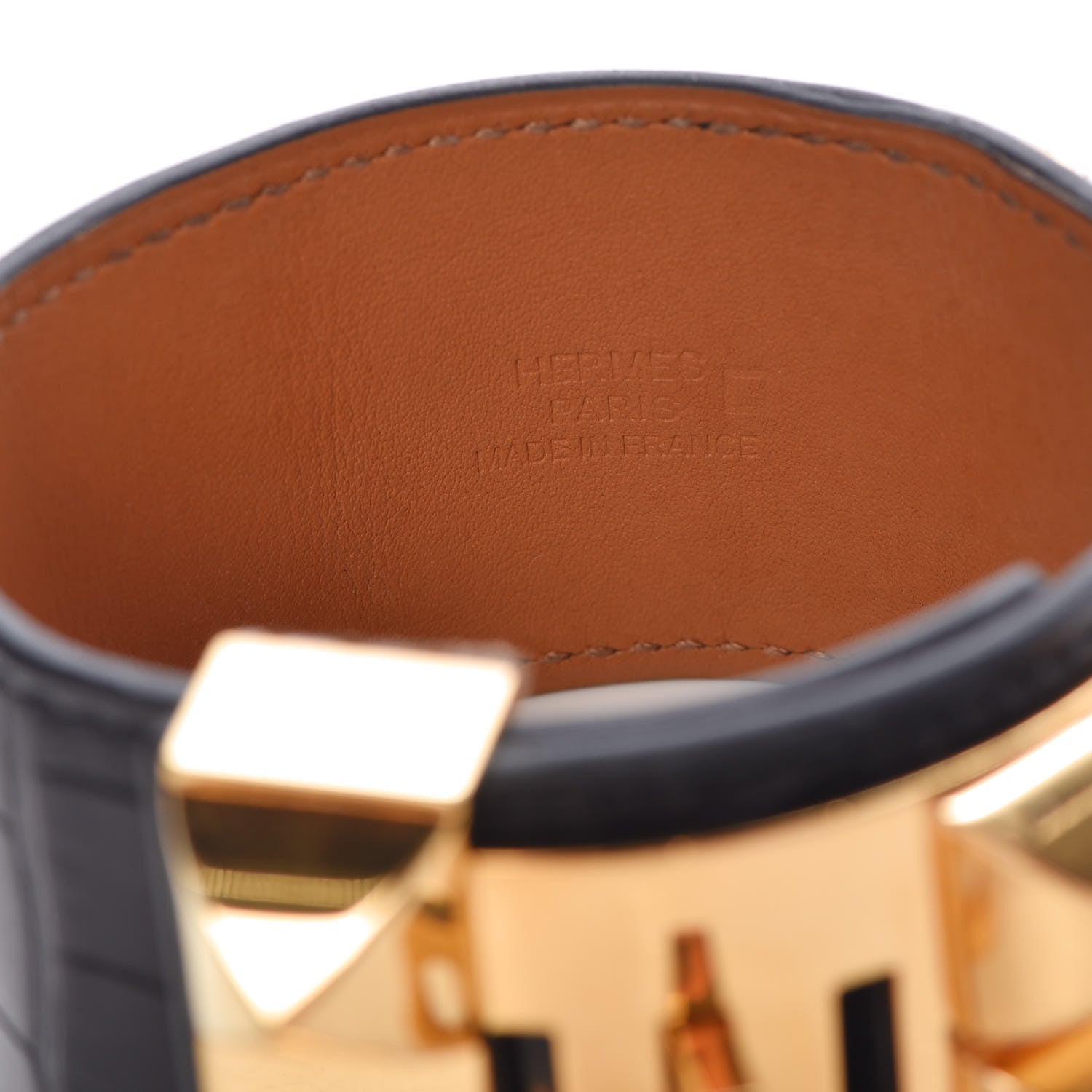 Hermes Matte Alligator Collier de Chien CDC Bracelet L Black 4 of 6