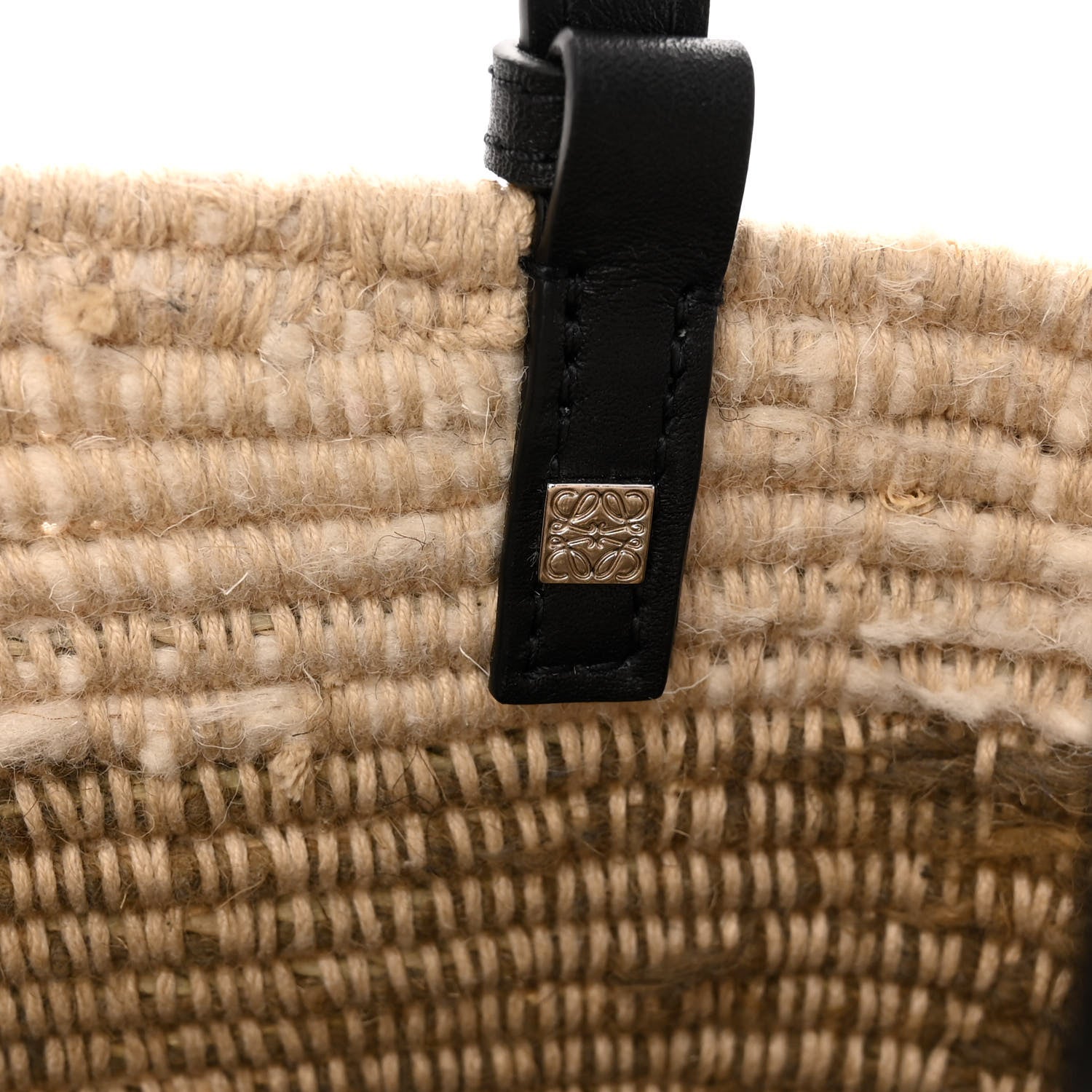 Loewe Raffia Square Small Basket Tote Bag Ombre Black 6 of 9