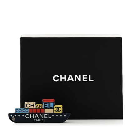 Chanel Resin CC Cruise Ship Brooch Multicolor 4 of 4