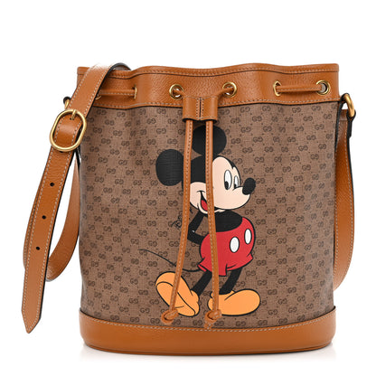 Gucci X DISNEY Mini Vintage GG Supreme Monogram Bucket Bag Beige Vintage Sun Oil 1 of 12