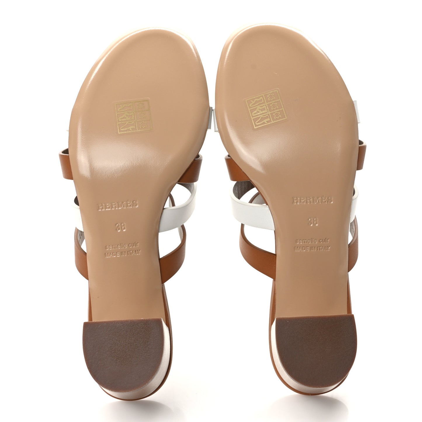 Calfskin Amica Sandals 38 White Naturel