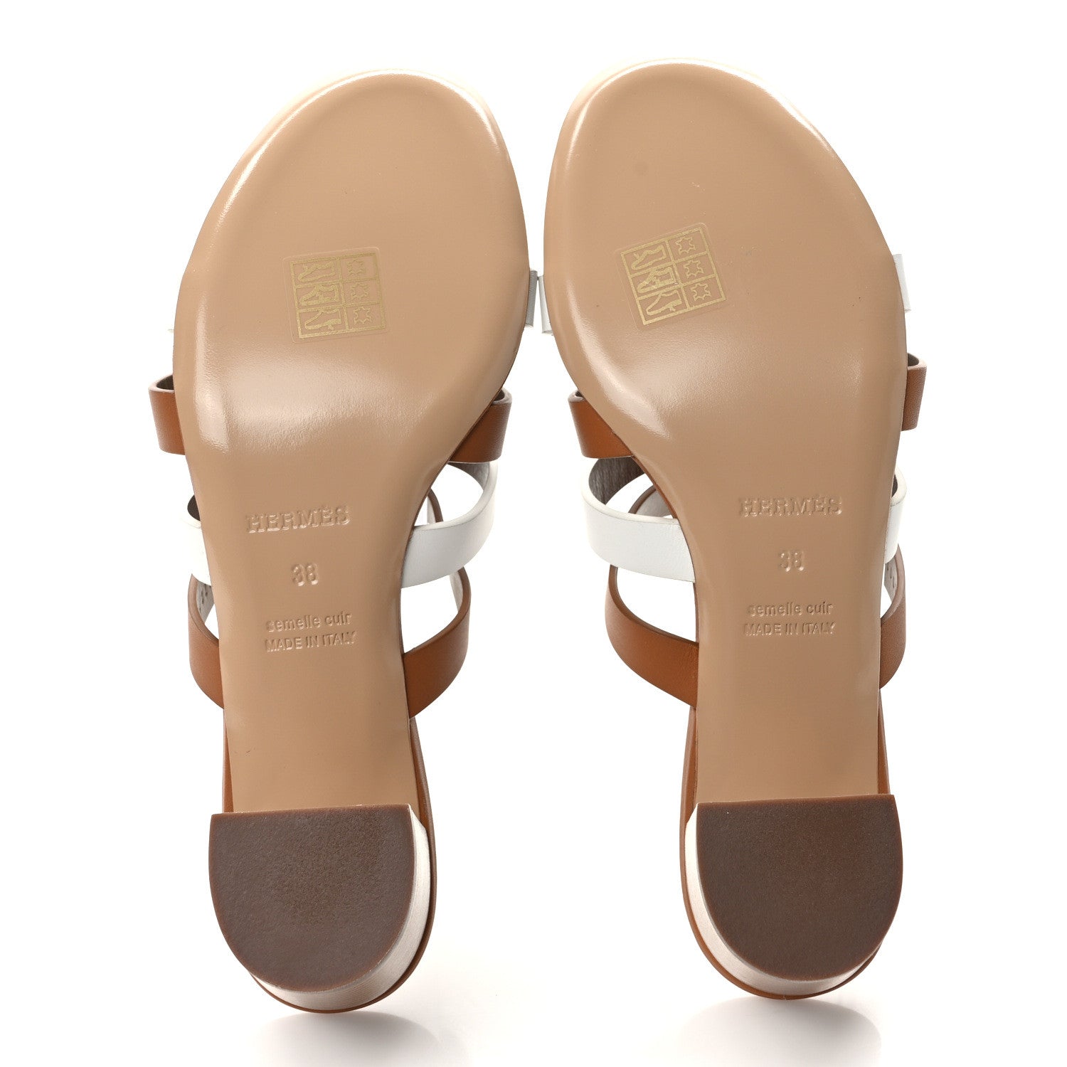 Hermes Calfskin Amica Sandals 38 White Naturel 5 of 9