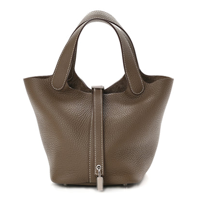 Hermes Taurillon Clemence Picotin Lock 18 PM Etoupe 1 of 9