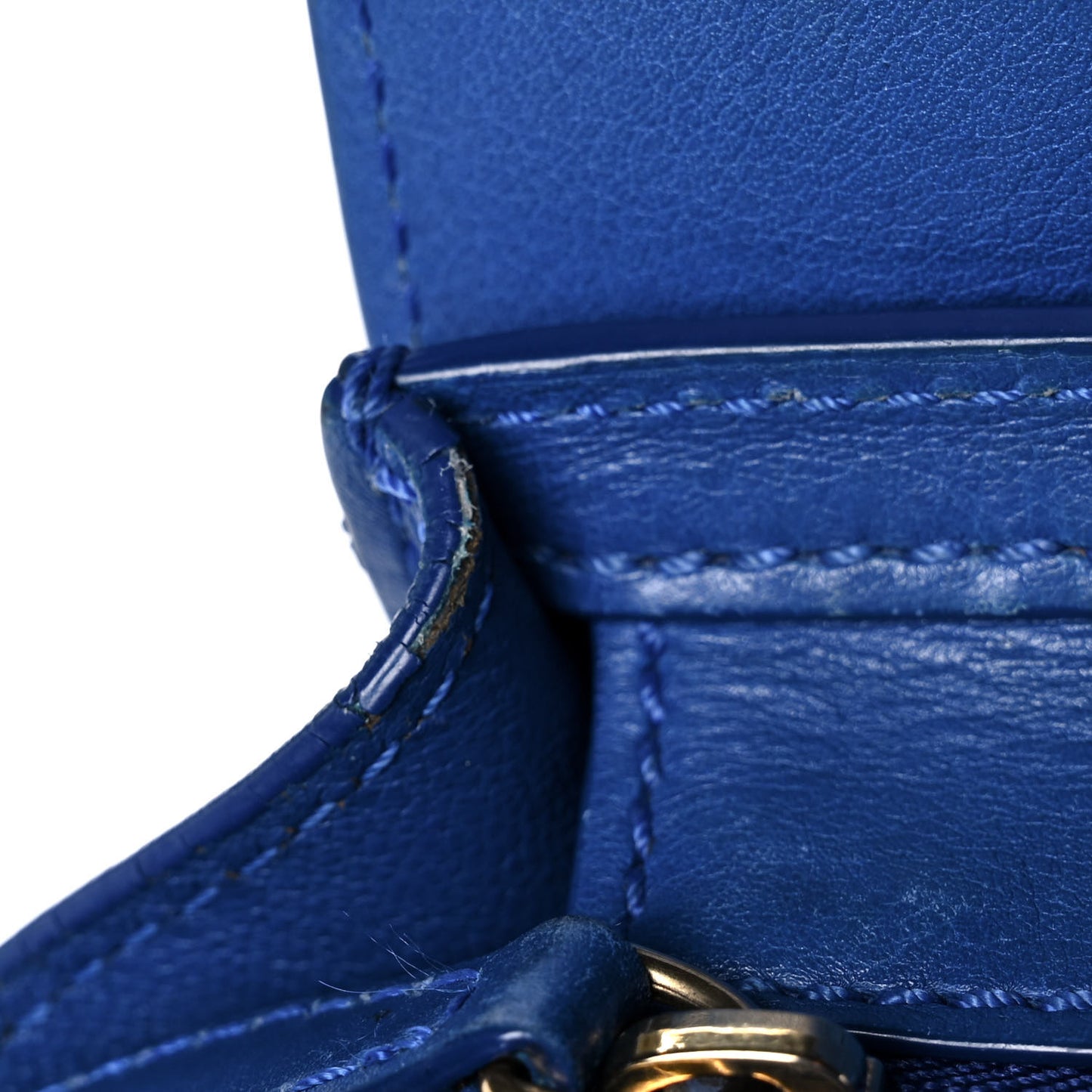 Drummed Calfskin Nano Luggage Indigo