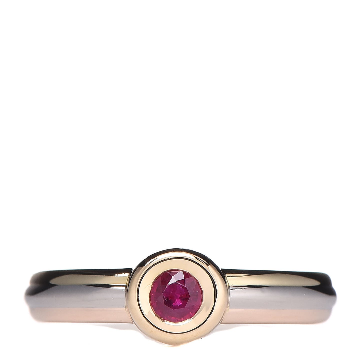 18K Pink Yellow White Gold Ruby Ring 49 4.75