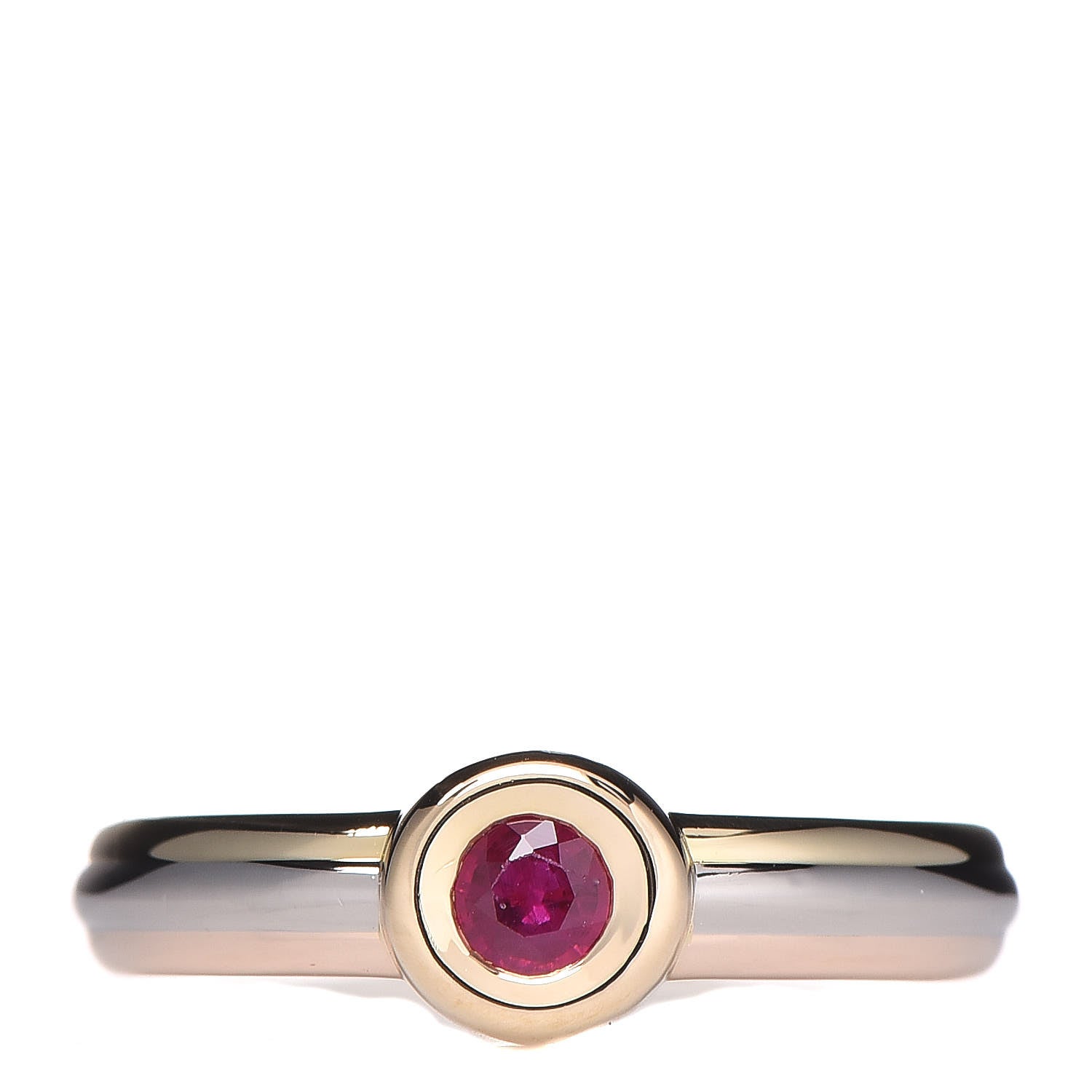 Cartier 18K Pink Yellow White Gold Ruby Ring 49 4.75 1 of 6