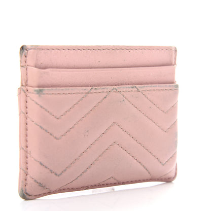 Gucci Calfskin Matelasse GG Marmont Card Holder Perfect Pink 3 of 5