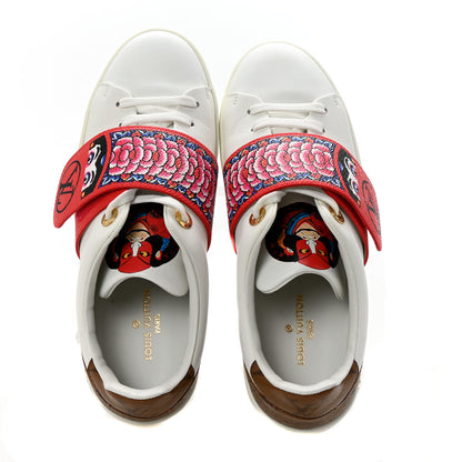 Louis Vuitton Calfskin Reverse Monogram Kabuki Low Top Sneakers 37 White 2 of 7