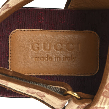 Gucci Canvas GG Monogram Mens Slingback Flat Sandals 8 Beige Ruggine Cuir 9 of 9