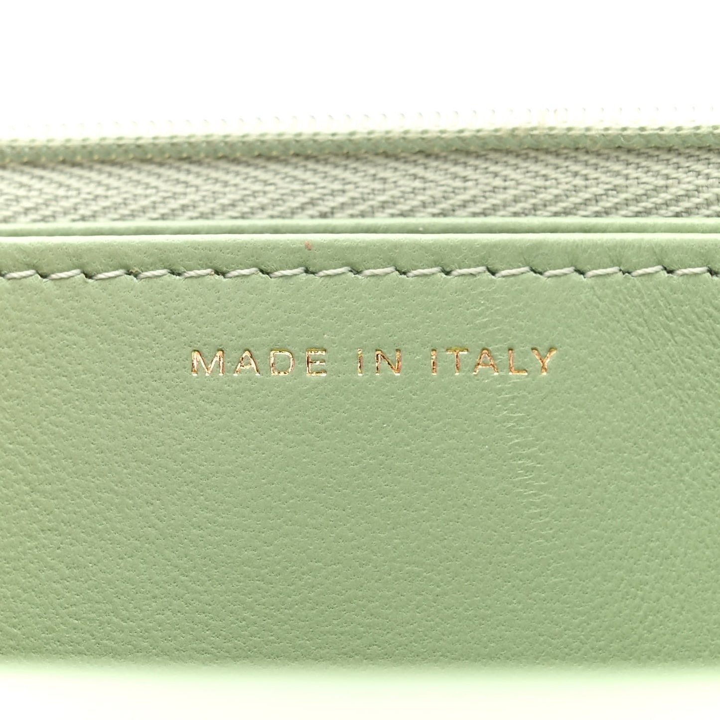 Lambskin Quilted CC Logo Handle Wallet On Chain WOC Light Green