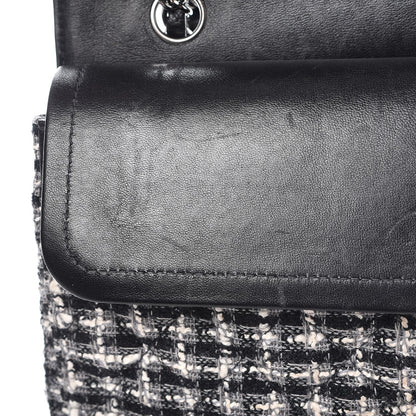 Chanel Tweed Medium Double Flap Black White 9 of 12