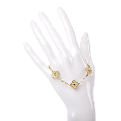 Van Cleef & Arpels 18K Yellow Gold 5 Motifs Vintage Alhambra Bracelet 2 of 5