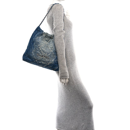 Chanel Denim Quilted Chanel 22 Blue 2 of 11