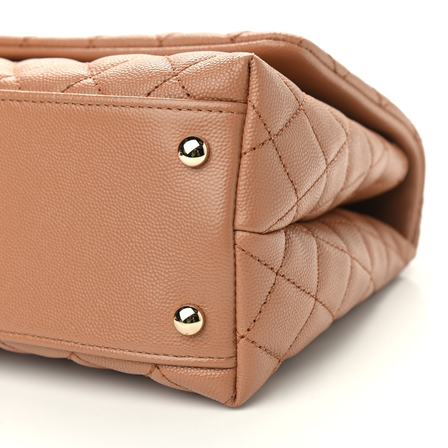 Chanel Caviar Quilted Lizard Embossed Small Coco Handle Flap Brown 9 of 9