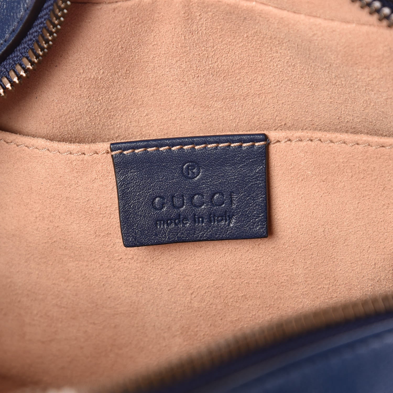 Gucci Calfskin Matelasse GucciGhost Small GG Marmont Chain Shoulder Bag Blue Agata Hibiscus Red 6 of 8