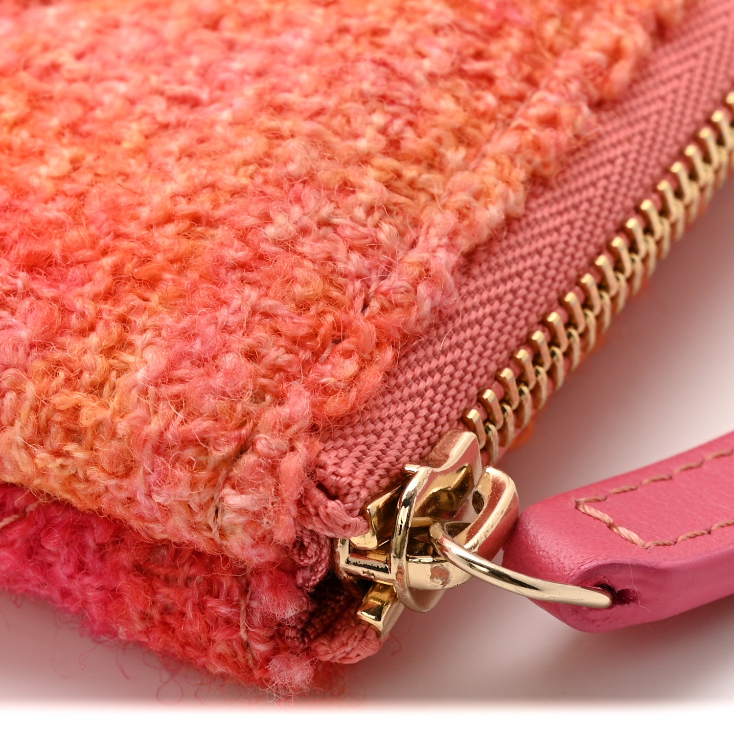 Chanel Tweed Large Chanel 19 Cosmetic Case Coral Pink 12 of 13